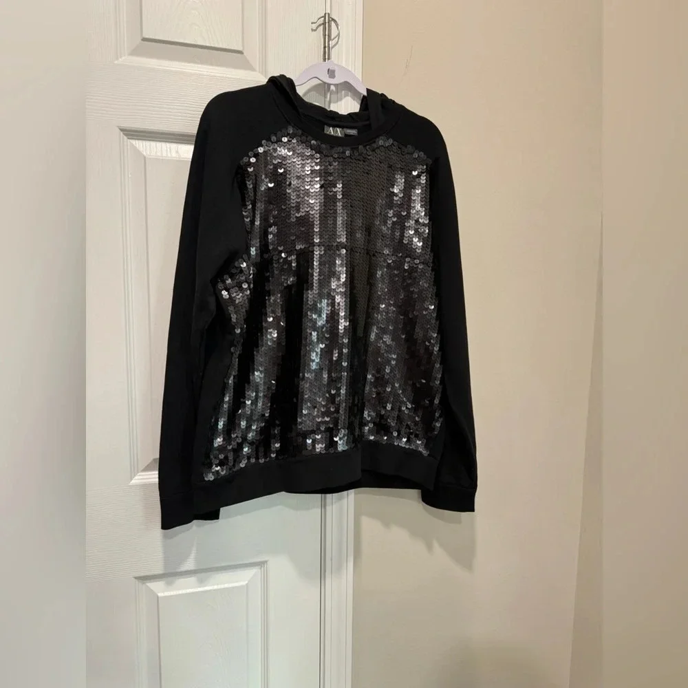 ARMANI EXCHANGE Men's Black Hoodie_Sweatshirt Sz : L